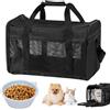 WANDGU Trasportino per gatti pieghevole: borsa per gatti traspirante con ciotola per acqua portatile, pieghevole, trasportino per cani con tracolla, 42 x 27 x 28 cm