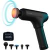 HoMedics ProPower Pistola Massaggiante, Massaggiatore Portatile per Fisioterapia, Pistola Professionale Massaggio Fisioterapico per Tessuti Profondi, Testa Riscaldata, 6 Testine, Ricaricabile, Nero