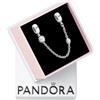 PANDORA Catenina di sicurezza con margherita in argento Sterling con zirconi cubici trasparenti