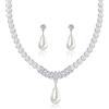 Yifnny Set di gioielli di perle per le donne,collana di perle finte e orecchini Bracciale Set di collana di perle a strati 1920s Gioielli Set di gioielli sposa Regali per le Mamma (Stile1 Argento)
