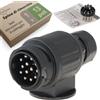 fouraces Spina di rimorchio a 13 Poli - incl. Modello di Cablaggio - Carrello per Auto rimorchio, Spina per roulotte, per portabici e portamoto, Nero