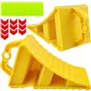GZcaiyun Cunei, 2 pezzi con impugnatura, cunei frenanti per camion, auto, rimorchio, roulotte, camper, con 20 adesivi riflettenti