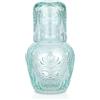 Curator Home - Set di caraffa e bicchiere da comodino vintage, capacità 750 ml, elegante brocca in vetro per acqua, succo o vino, elegante decorazione per la casa per cucina o sala da pranzo (azzurro)