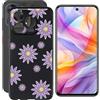 HGJTFANY Custodia per ZTE Blade V70 Vita (6.70), Nero Morbido Silicone Anti-Graffio Protective Case, Ultra Sottile TPU Bumper Cover per ZTE Blade V70 Vita - Fiore Viola