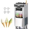ZHIMAI Macchina per Gelato Commerciale 20-28L/h 2200W 3 Sapori, Macchina Gelato Soft Professionale,Pannello LED per Pulizia Automatica, Refrigerazione Notte, per Yogurt Caffè Snack-Bar
