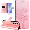 Dcjlbo Cover per Samsung Galaxy A36 5G Custodia Cover in Pelle Portafoglio a Libro con Pellicola Vetro Temperato Porta Carte Cover Flip Case Antiurto Custodia per Samsung A36 5G-Oro Rosa