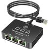 KiwiBird sdoppiatore ethernet, Splitter ethernet Switch, Mini Switch 3 Porte, sdoppiatore Cavo LAN gigabit RJ45 1000Mbps per Cat 8 7 6 5e 5, Compatibile con Router PC Mac Portatile TV Box PS5 PS4