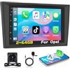 Podofo Autoradio per Opel Astra Antara Vectra Corsa Zafira Meriva Vivaro Combo Autoradio 1+32G con Carplay Android 7 con Navigazione GPS, Bluetooth WiFi RDS + Telecamera Posteriore