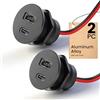 CamperXlite presa usb 12v camper in alluminio, doppia porta socket 18W QC et 30W PD per van, roulotte, yacht, usb 12v per rimorchi, caravan, barca, furgone, camion (2 Pezzi)