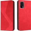 Mo-Somnus Cover per Oppo Realme 7 5G/V5 5G/ Q2 5G/Narzo 30 PRO 5G/K7X, Custodia Portafoglio Cover Protettiva Libro Case Flip Wallet Custodia Pelle PU con [3 Slot per Schede] [Magnetica] (Rosso)