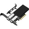 VIMIN Scheda di Rete PCIe SFP+ 10Gb con Doppia Porta SFP+ 10 Gbps, Chip 82599(X520-DA2), Adattatore LAN Ethernet VIMIN 10G Supporta Windows 7/8/10/11/Linux/VMware, Compatibile con PCI Express X8 e X16