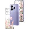 DiaryTown Cover per Xiaomi Redmi Note 14 5G Motivo Bello Trasparente Sottile Morbida TPU+PC Custodia in Silicone Antiurto Bumper Protettiva Case per Donne Ragazze - Mazzo Fiori