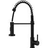 WAWJN Rubinetto da cucina nero: girevole a 360° con doccia salto allungabile, 2 tipi di getto, miscelatore per acqua fredda e calda - eleganza per la vostra cucina (nero)