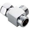 BURENZHAYA Valvola Deviatrice G1/2" a 3 Vie T Adattatore Doccia Rubinetto 3 Vie Deviatore Doccia Rubinetto Rubinetto Doccia Lavello Bagno Cucina, Deviatore con Filettatura Interna/esterna 1/2", Cromato Lucido