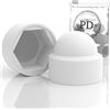 PD® Tappi di Protezione Esagonali M5 - Copertura per Viti in Plastica Bianca - Durevoli per Dadi e Teste di Vite - Coprivite Bianco - 50 Pezzi