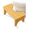 RayLove Sgabello da bagno fisiologico in bambù, vassoio WC in legno, sgabello a forma di C, resistente a 35 gradi