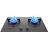 Generic Piano cottura a gas da incasso con 2 fuochi, superficie in vetro temperato per una facile pulizia, compatibile con GPL/NG Dual Fuel ideale per camper e cucine compatte