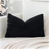 Artscope 1 Pezzi Federe per Cuscini in Velluto a Coste Minimalista Copricuscino Colorato per la Decorazione Domestica Soggiorno Camera da Letto Divano 30x50cm, Nero