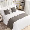 AMBERIS Bed Runner Single Layer Chenille Grigio, Sciarpe da Letto in Stile Moderno per la casa e Le Decorazioni dell'hotel (Fodere per Cuscini vendute separatamente)