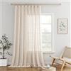 MIULEE Tende Lino Camera da Letto Tende Per Interni Traslucido Con Nastro Arricciato Moderne Soggiorno Trasparente Salotto 300x225 cm Naturale 1 Pannelli