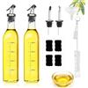 Dachiy 2pcs Oliera Salvagoccia 500ml, Acciaio Inossidabile Dispenser Dosatore Olio D'oliva E Aceto, Dosatore Bottiglie Vetro Per Cucina, BBQ, Insalate