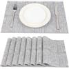 SUEH DESIGN 8 Pezzi Tovagliette Americane PVC 45 x 30cm Set Grigio