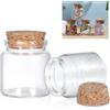 Tucnoeu 4 mini bottiglie di vetro da 50 ml con tappo in sughero, piccoli barattoli con coperchio, mini bottiglie di vetro per fai da te, feste e decorazioni