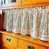 A.Monamour Tenda Corta per Finestra Piccola Rustico Beige Cotone Uncinetto Farfalla Cavo Pizzo Lavorato A Maglia Tendina Tenda da Cucina Bistrot Tenda a Vetro Tenda a Pannello Tenda Porta Lavandino