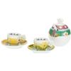 THUN, Set 2 Tazzine Caffè con Zuccheriera in Porcellana, Linea Florianne, Idea Regalo per la Cucina, Ø 6.5 cm, 5.5 cm h, 110 ml di Capienza