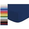 Tata Home Lenzuolo sotto con Angoli ed Elastici 100% Cotone Misura cm 90x200 Letto Singolo Una Piazza Altezza Materasso cm 30 Colore Blu Made in Italy 57 Fili al cm2