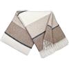 STTS International Coperta in cashmere 100% lana merino - Cashmere - Mix 140 x 200 cm molto morbida plaid plaid (beige-marrone-bianco (K))