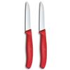 Victorinox Set di coltelli Victorinox Swiss Classic per verdure e spelucchini, 2 pezzi, lama dritta e seghettata, extra affilata, 8 cm, Rosso