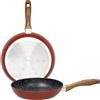 Tognana Rustic Stone, set 2 padelle 24/28 cm, alluminio forgiato, rosso