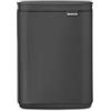 Brabantia Bo Pattumiera 4L | Rettangolare e compatto con coperchio Soft-Close, secchio interno rimovibile | Design montabile a parete o indipendente per bagno, cucina o ufficio | Mineral Infinite Grey