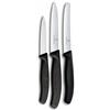 Victorinox Swiss Classic Set 3 Coltelli Verdura, Pomodori e Pane, Nero