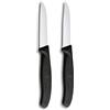 Victorinox Set di coltelli Victorinox Swiss Classic per verdure e spelucchini, 2 pezzi, lama dritta e seghettata, extra affilata, 8 cm, Nero