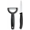 Victorinox Swiss Classic Coltello e pelaverdure, 2 pezzi, Lama extra-affilata, per frutta e verdura, Acciaio inossidabile, Nero
