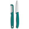 Victorinox Swiss Classic Set di coltelli per verdure con pelapatate, per verdura e frutta, 2 pezzi, Lama extra affilata, Verde
