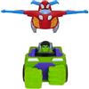 Jazwares Spidey und Seine Super-Friends SNF0323 - Team Up veicolo, combinazione di Hulk Veicolo & Spidey Jet