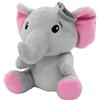 amscan 2 in 1 - Peluche a forma di elefante con orecchie rosa, con gancio, 11 cm, 90 g