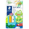 STAEDTLER Temperamatite Noris junior 514 10 BK (adatto ai bambini, extra spesso, particolarmente adatto per matite colorate con diametro di circa 14 mm, protezione lama e protezione per le dita per la