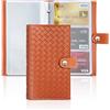 Czzmy 96 Porta Biglietti da Visita Carta di Libro in PVC Carte per Conservare Biglietto da Visita Carte Fedeltà Porta Carta di Credito ecc, 1-weave-marrone, 1 Pièces