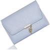 Woodland Leathers Portamonete da donna, portamonete piccolo e medio da donna con chiusura magnetica progettata e molteplici scomparti per carte RFID Scomparti per contanti e monete (Blu lavanda, Picco