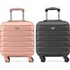 Flight Knight Set di 2 valigie rigide in ABS leggere a 4 ruote Bagaglio a mano a mano approvato da oltre 30 compagnie aeree British Airways, easyJet e dimensioni massime per Virgin Atlantic 56x36x23cm