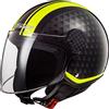 LS2 Casco Moto Ls2 Of558 Sphere Lux Crush Nero Hi Vis Giallo, Nero/Giallo, Xs