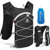 KAMCYCLE® Zaino da corsa con sistema di idratazione (senza vescica, solo con 1 bottiglia da 500 ml), zaino leggero per ciclismo, sacca idrica, escursionismo, trail running, ciclismo, maratona, donne e