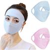 Molyorch 2 Pezzi Visiera Integrale Protezione UV, Maschera per protezione solare, Multifunzionale Seta e Lavabile Protezione UV per il viso Moto Ciclismo Sport Maschera per Outdoor (blu, rosa)