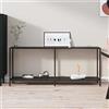 KATERYY Tavolo Consolle Nero 180x35x75,5 cm in Vetro Temperato,Consolle moderna in vetro temperato e metallo nero, per soggiorno e camera da letto Tavolini da caffè