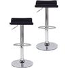 dibea - Set di 2 sgabelli da bar in finta pelle, girevoli a 360°, regolabili in altezza, colore: Nero