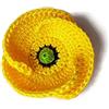 Generic Spilla papavero giallo fiore unisex gioielli handmade uncinetto